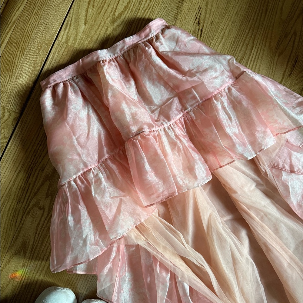 LoveShackFancy Blush Pink Ruffled skirt- size 12 - Picture 5 of 7